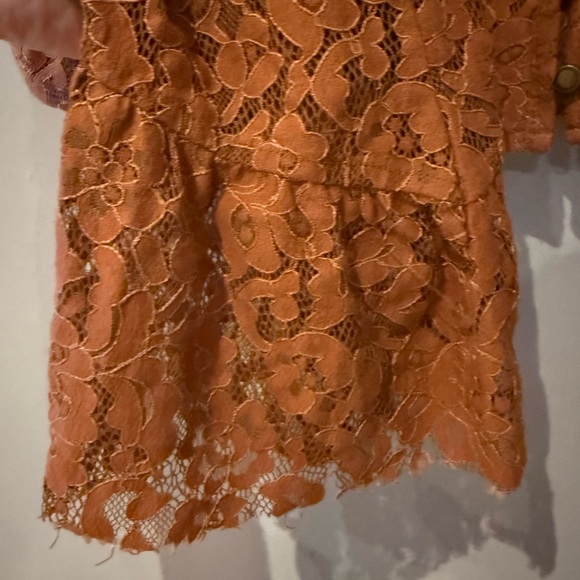 Anthropologie Terracotta Lace Top - Picture 4 of 7